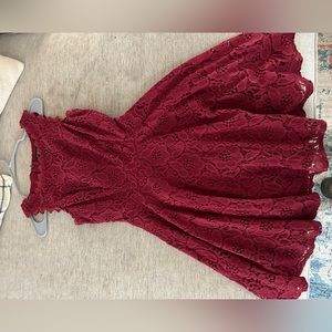 Burgundy red dress size 3 worn once for homecoming!